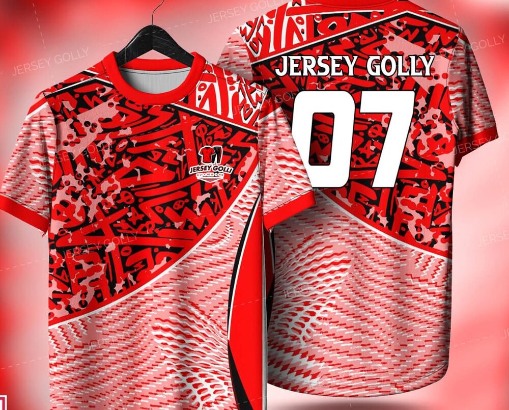 Jersey Golly jersey design — maroon geometric pattern