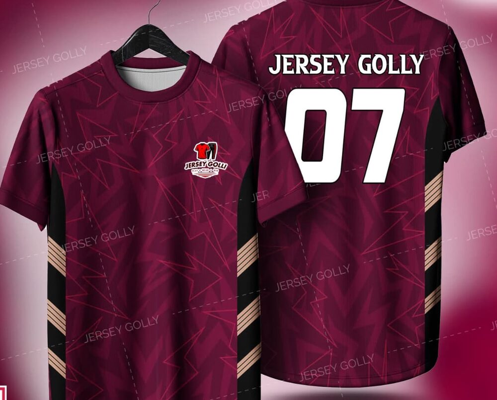 Jersey Golly jersey design — maroon geometric pattern